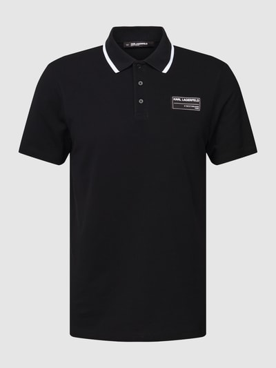 Karl Lagerfeld Beachwear Poloshirt mit Label-Patch Black 2