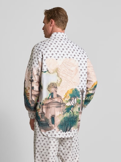 CARLO COLUCCI Oversized Freizeithemd mit Brusttaschen Offwhite 5