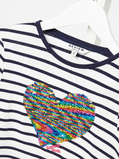 REVIEW KIDS GIRL Longsleeve mit Herz aus Wende-Pailletten Offwhite 2