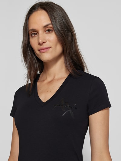 ARMANI EXCHANGE T-shirt met labelprint Zwart - 3