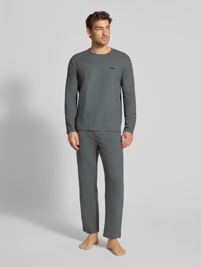 BOSS Regular fit shirt met lange mouwen van katoenmix Rietgroen - 1