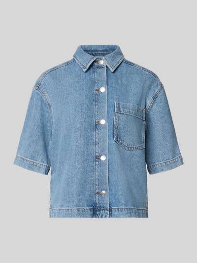 Marc O'Polo Regular Fit Jeansbluse aus Lyocell-Mix mit Leinen und Baumwoll-Anteil Ocean Melange 2