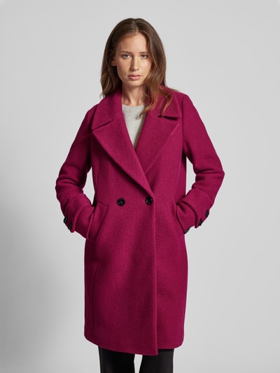 Milo Coats Lange jas met reverskraag, model 'Caro' Fuchsia - 4