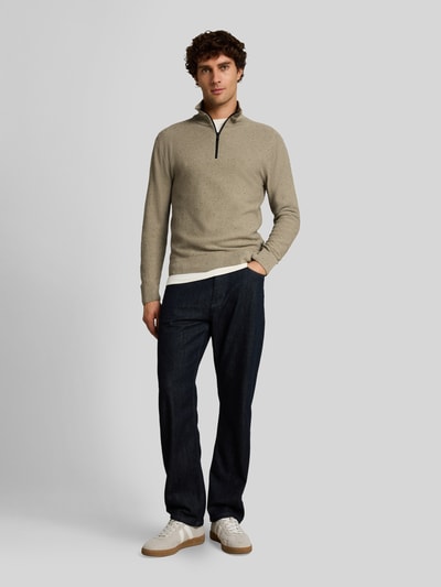 Tom Tailor Denim Regular Fit Pullover aus reiner Baumwolle Dunkelgruen 1