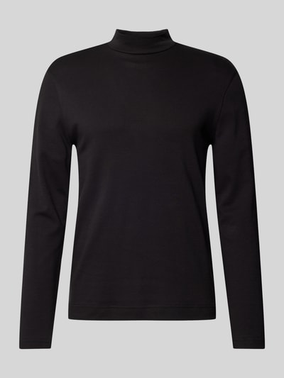 Christian Berg Men Longsleeve mit geripptem Stehkragen Black 2