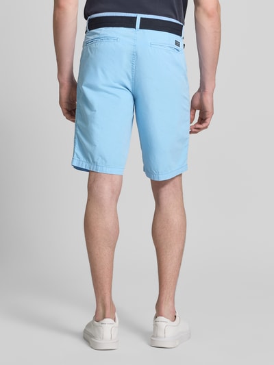 Petrol Regular Fit Chino Shorts mit Gürtel und Eingrifftaschen Hellblau 5