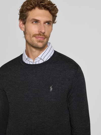 Polo Ralph Lauren Regular Fit Pullover aus reiner Wolle Anthrazit 3