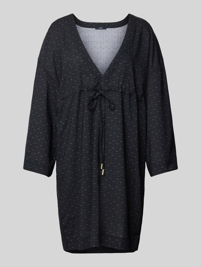 JOOP! Collection Tunika damska JOOP! Collection;Mieszanka bawełny i modalu;Luźny krój;Pasek w talii;Dekolt w serek Granatowy 1