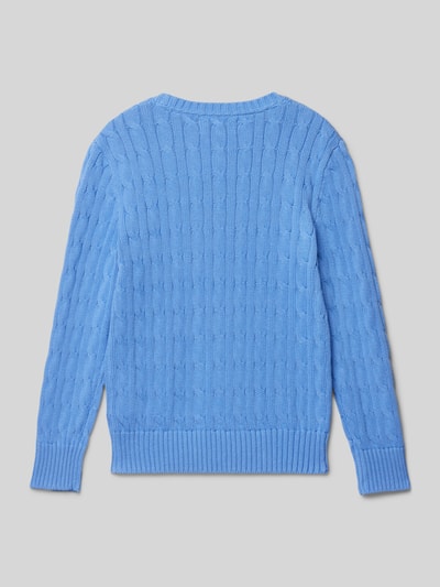 Polo Ralph Lauren Teens Strickpullover mit Zopfmuster Blau 3