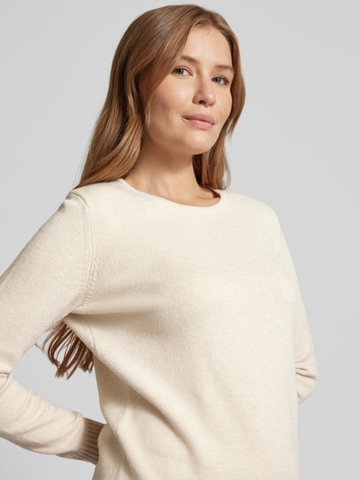 Christian Berg Woman Gebreide pullover met ribboorden, model 'Aliv' Beige gemêleerd - 3