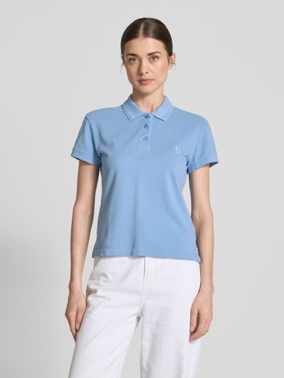 Jake*s Casual Poloshirt met motiefstitching Hemelsblauw - 4