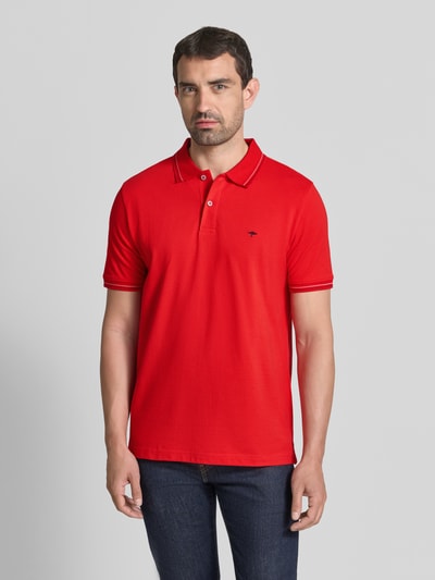 Fynch-Hatton Regular Fit Poloshirt mit Label-Stitching Rot 4