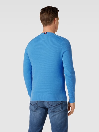 Tommy Hilfiger Gebreide pullover met labelstitching Aquablauw - 5