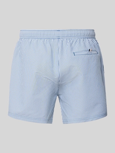 Produktfoto, Badeshorts mit Tunnelzug Modell 'VELVETFISH' von BOSS, Optik:Allover-Muster, Muster: Gestreift, Label-Stitching, Gesäßtasche