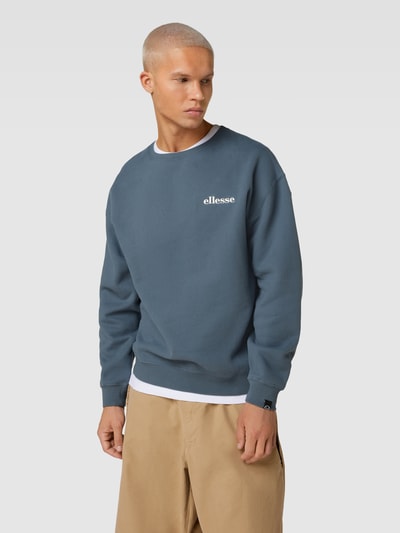 Ellesse Sweatshirt met labelstitching, model 'AURELIO' Rookblauw - 4