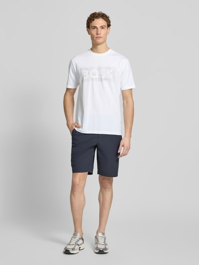 BOSS Green Regular Fit T-Shirt aus Baumwoll-Mix Modell 'TS_GLOBE LOGOPATTERN' Weiss 1