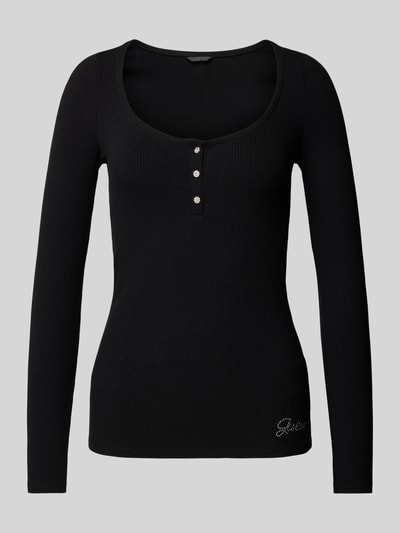 Guess Longsleeve mit Strasssteinbesatz Modell 'KARLEE' Black 2