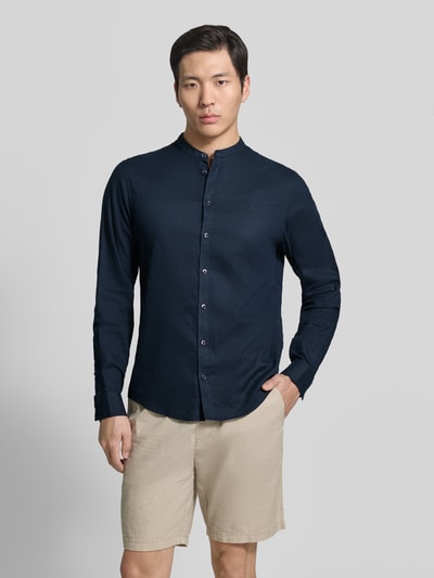 Casual Friday Slim Fit Freizeithemd mit Stehkragen Modell 'Anton' Marine 4