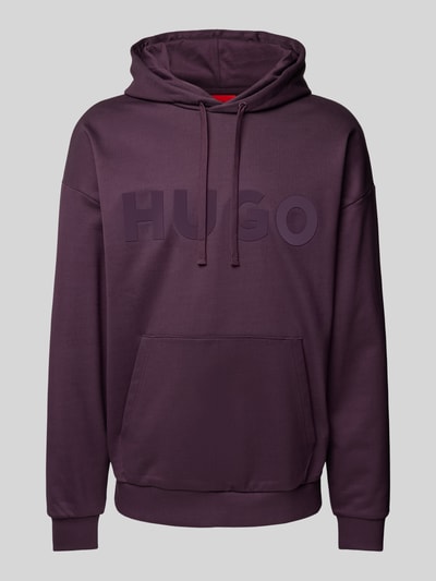 HUGO Hoodie met labelprint, model 'Ditchle' Prune - 2