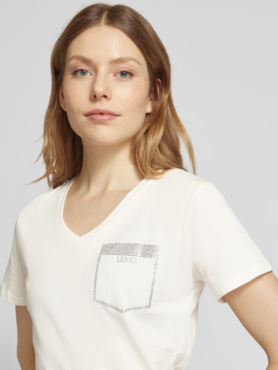 LIU JO SPORT T-Shirt mit Strasssteinbesatz Offwhite 3