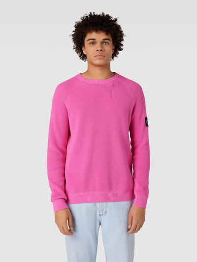 Calvin Klein Jeans Strickpullover mit Label-Patch Pink 4