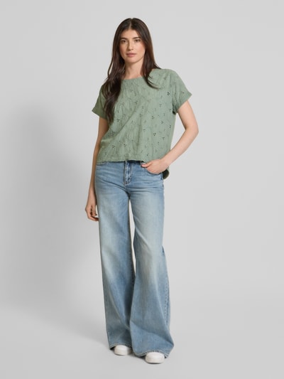 ZABAIONE T-shirt met structuurmotief Kaki - 1