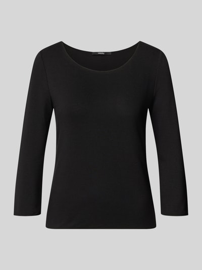 Produktfoto, zwart Regular Fit T-shirt uit viscosemix Model 'Kirosa' van someday, elastische stof, nauwsluitende pasvorm, 3/4-mouw, ruglengte maat 36: 55 cm