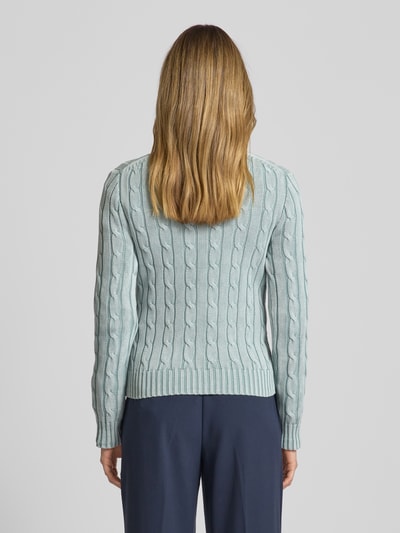 Polo Ralph Lauren Strickpullover mit Zopfmuster Modell 'JULIANNA' Bleu 5