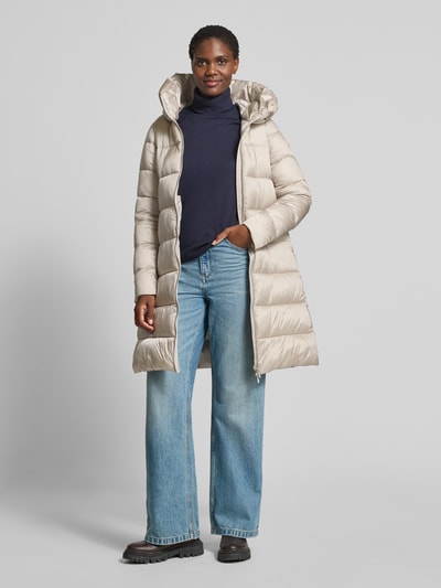SAVE THE DUCK Gewatteerde lange jas met opstaande kraag, model 'LYSA' Beige - 1