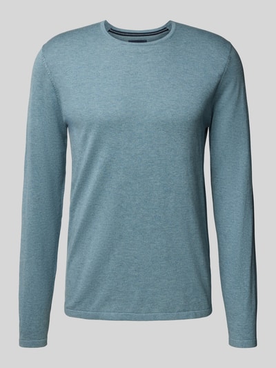 Christian Berg Men Regular fit pullover van puur katoen in gebreide look Metallic turquoise gemêlee - 2