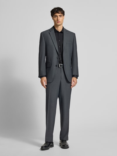 Jake*s Super Slim Fit Businesshemd aus Popeline Black 1