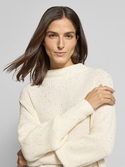 Zero Gebreide pullover met opstaande kraag Ecru - 3