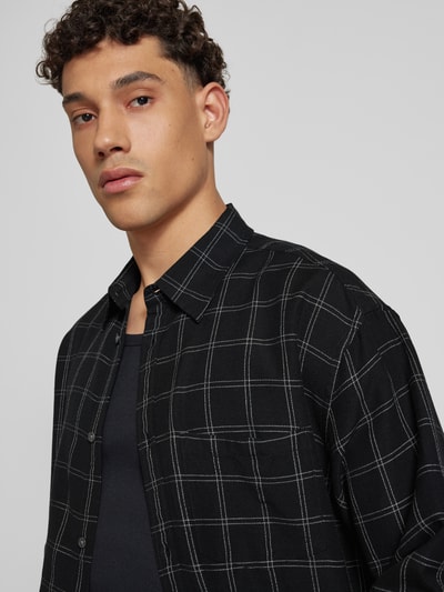 WEEKDAY Oversized Freizeithemd aus Viskose-Baumwoll-Mix mit Leinen-Anteil Black 3