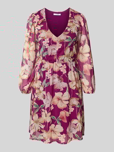 ZABAIONE Knielange jurk met V-hals Fuchsia - 2