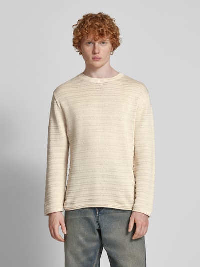 REVIEW Strickpullover mit gerippten Abschlüssen Ecru 4