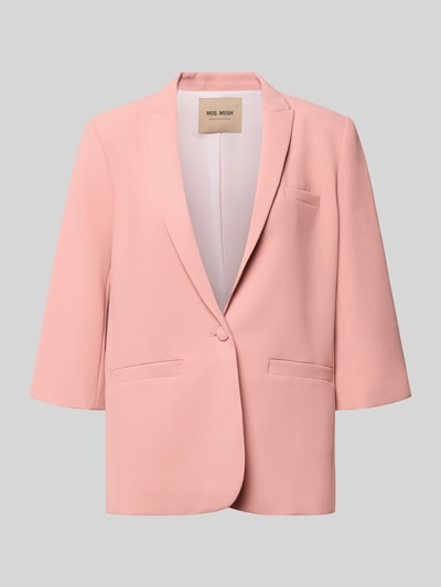 Produktfoto, Regular fit dames blazer met reverskraag, knoopsluiting, 3/4-mouw, model 'Junie Miley' van MOS MOSH, lichtroze kleur, gladde textuur