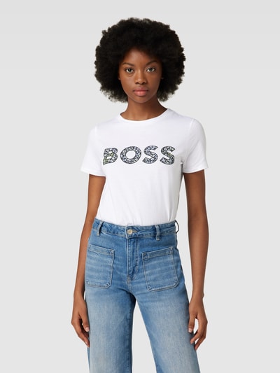 BOSS Orange T-Shirt mit Logo-Print Weiss 4