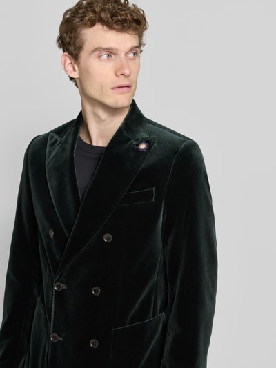 CG - Club of Gents Slim Fit Sakko aus Samt Modell 'Phinix' Dunkelgruen 3