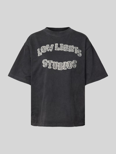 Low Lights Studios T-Shirt mit Label-Stitching Anthrazit 2