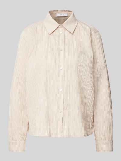 OPUS Regular Fit Hemdbluse mit Smok-Details Modell 'Finnea' Sand 2