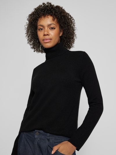 Fynch-Hatton Gebreide kasjmier pullover met col Zwart - 3