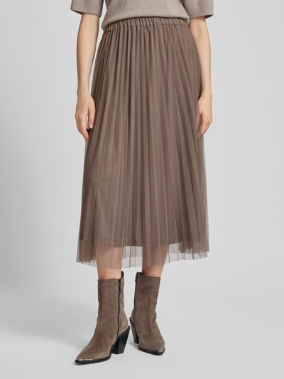 Fynch-Hatton Midirok van plissévouwen Taupe - 4