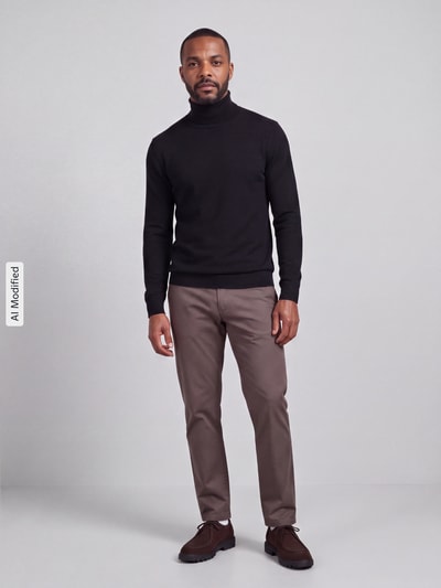 ONLY & SONS Regular Fit Rollkragenpullover aus Viskose-Mix Modell 'WYLER' Black 1