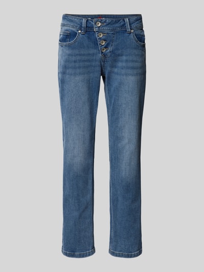 Buena Vista Regular fit jeans met asymmetrische knoopsluiting, model 'Malibu' Blauw - 2