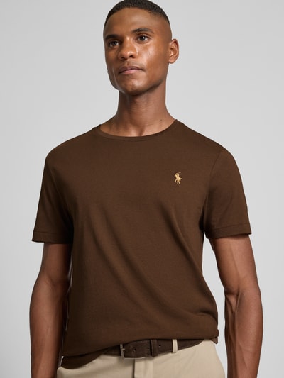 Polo Ralph Lauren T-shirt met logostitching Middenbruin - 3