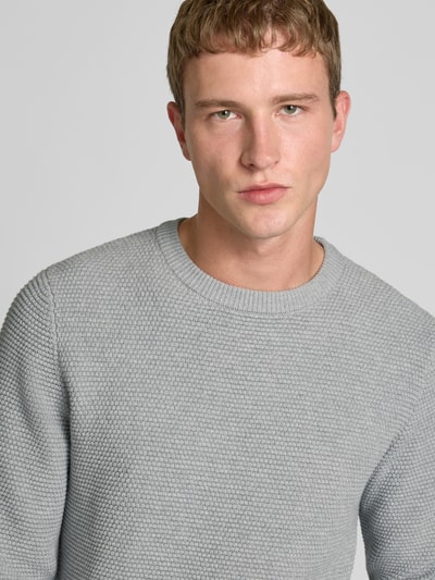 REVIEW Gebreide pullover met structuurmotief Lichtgrijs gemêleerd - 3