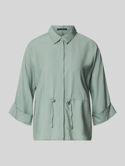 Produktfoto, Relaxed Fit Bluse aus Viskose-Mix mit Umlegekragen von Betty Barclay, miękki zielony kolor, tunel na sznurek, rękaw 3/4, długość tyłu 64 cm, długość rękawa 41 cm