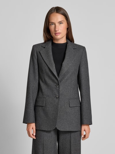 Stefanel Regular Fit Blazer mit Pattentaschen Mittelgrau 4