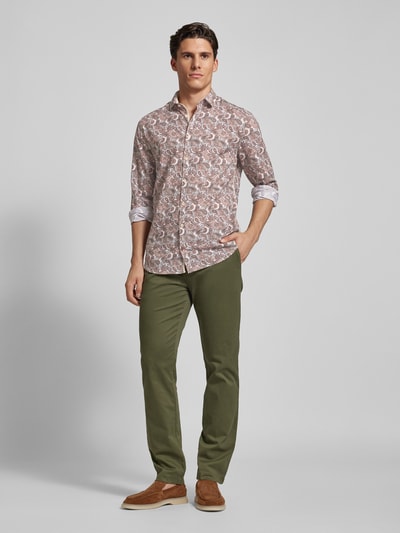 Colours & Sons Regular fit vrijetijdsoverhemd met haaikraag Roestrood - 1