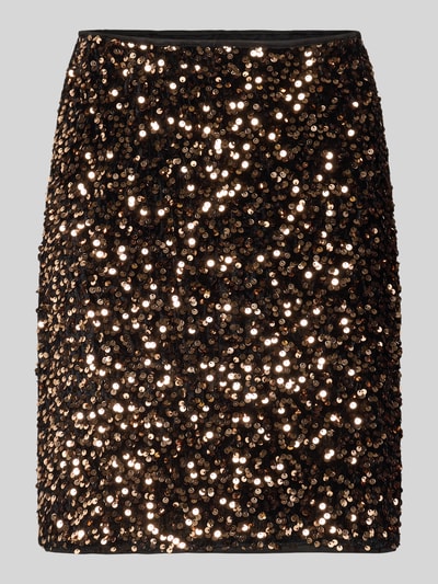 Christian Berg Woman Selection Minirok met pailletten Middenbruin - 2